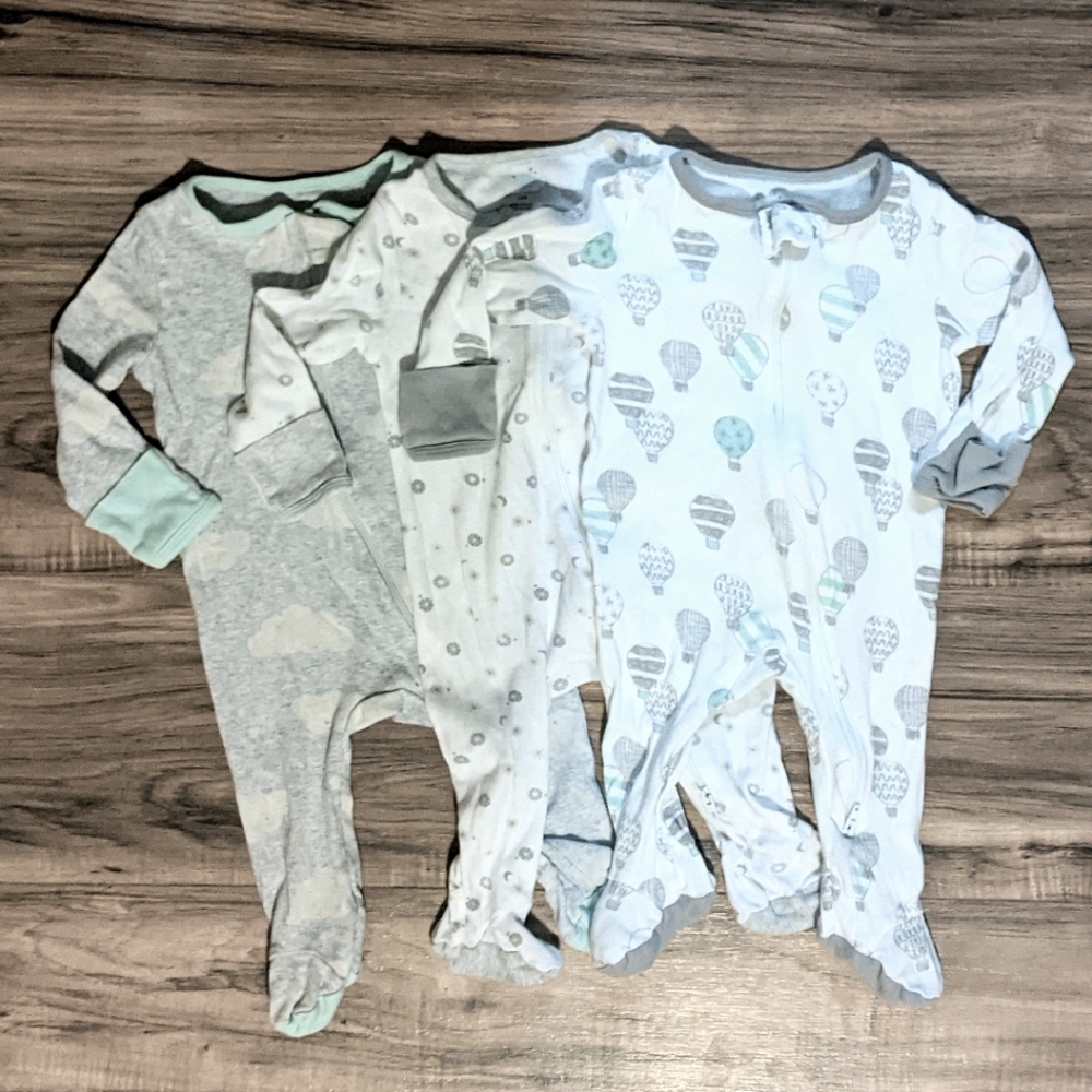Cloud Island 3pk Zip-Up Sleep N' Play